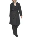 Andrew Marc Evesham Double-breasted Trench Coat In Black