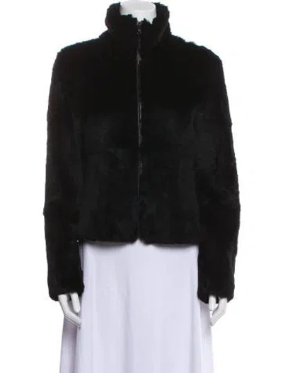 Pre-owned Andrew Marc Faux Fur Jacket In Black