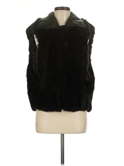 Pre-owned Andrew Marc Faux Fur Vest In Black