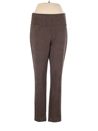 Pre-owned Andrew Marc Faux Leather Pants In Brown