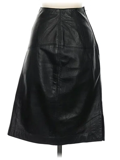 Pre-owned Andrew Marc Faux Leather Skirt In Black