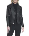 Andrew Marc Felix Leather Coat In Multi