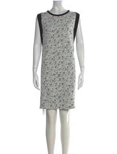 Pre-owned Andrew Marc Floral Print Mini Dress In Black