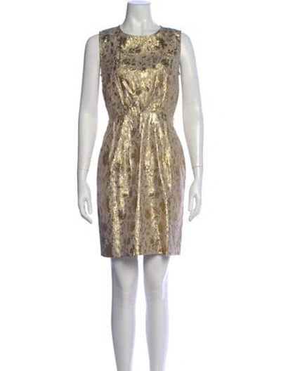 Pre-owned Andrew Marc Floral Print Mini Dress In Neutral