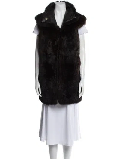 Pre-owned Andrew Marc Fur Coat In Black