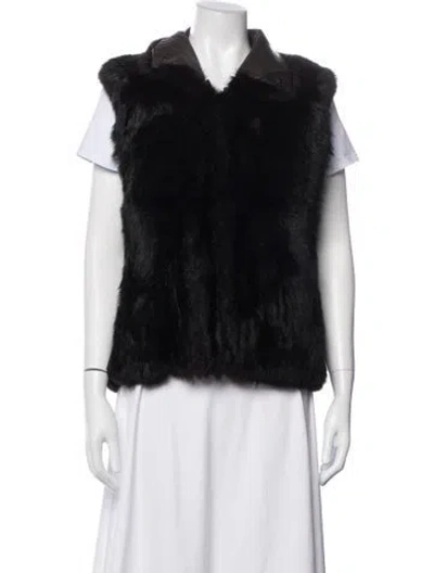 Pre-owned Andrew Marc Fur Faux Fur Jacket In Black