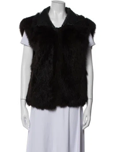 Pre-owned Andrew Marc Fur Faux Fur Jacket In Blue