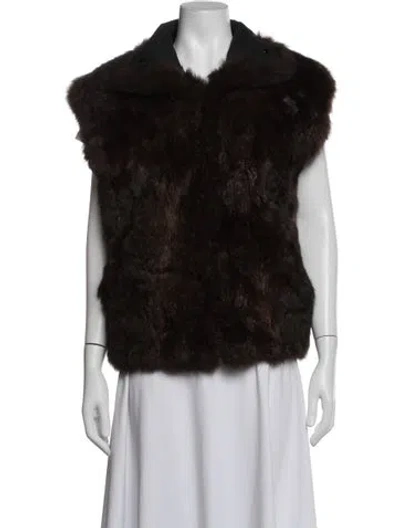 Pre-owned Andrew Marc Fur Faux Fur Jacket In Brown