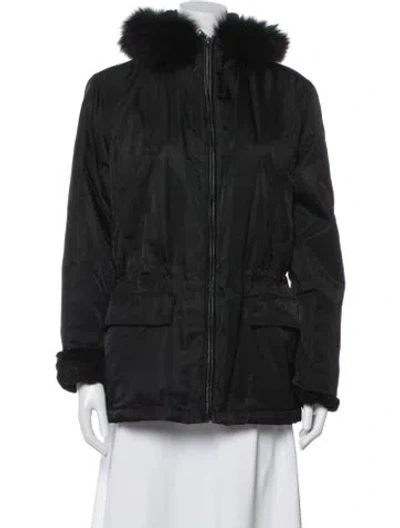 Pre-owned Andrew Marc Fur Jacket In Black