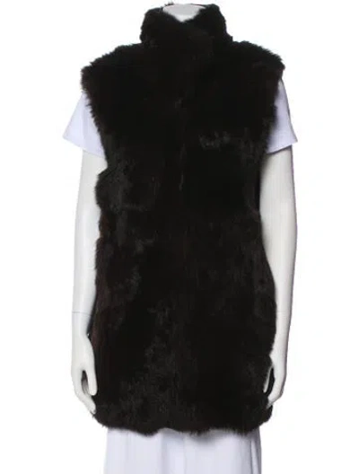 Pre-owned Andrew Marc Fur Jacket In Brown