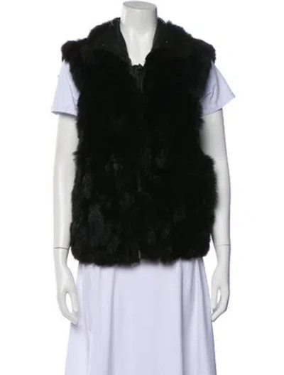 Pre-owned Andrew Marc Fur Vest In Black