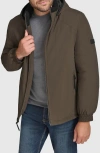 Andrew Marc Gatton Hooded Nylon Jacket In Blue