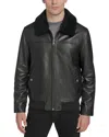 Andrew Marc Hedland Aviator Leather Jacket In Black