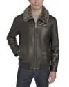 Andrew Marc Hedland Aviator Leather Jacket In Brown