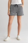 Andrew Marc Heritage Stripe Shorts In Black/white Combo