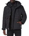 Andrew Marc Ingram Water Resistant Hooded Down Coat In Black