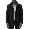 Andrew Marc Wool Blend Faux Fur Collared Jacket In Black