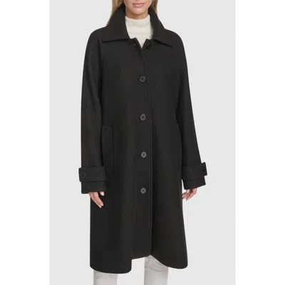 Andrew Marc Jupiter Wool Blend Balmacaan In Black