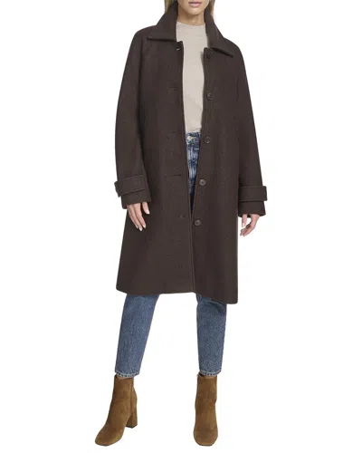 Andrew Marc Jupiter Wool-blend Balmacaan Coat In Brown