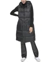 Andrew Marc Kerr Hooded Longline Puffer Vest In Black