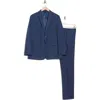 Andrew Marc Kids' Blue Windowpane Nested Suit In Blue