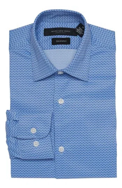 Andrew Marc Kids' Chevron Button-up Shirt In Blue