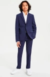 Andrew Marc Kids' Dark Blue Check Suit In Dark Blue