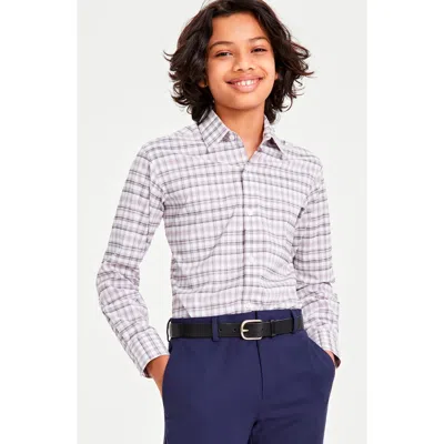 Andrew Marc Kids' Plaid Button-up Shirt In Purple Mix