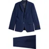Andrew Marc Kids' Skinny Fit Navy Check Stretch Suit In Blue