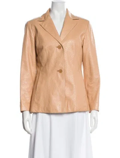 Pre-owned Andrew Marc Leather Blazer In Neutral