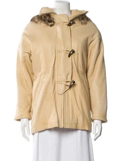 Pre-owned Andrew Marc Leather Coat In Neutral