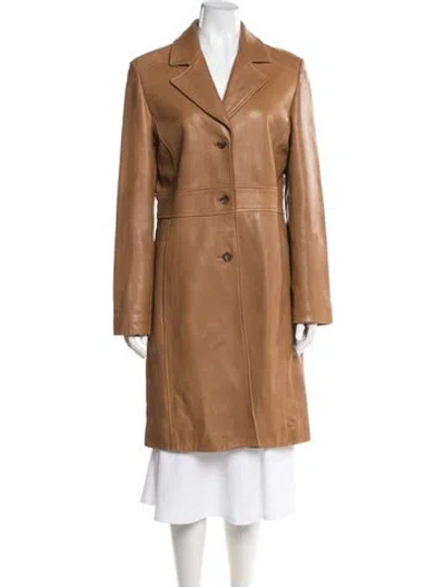 Pre-owned Andrew Marc Leather Coat In Neutral