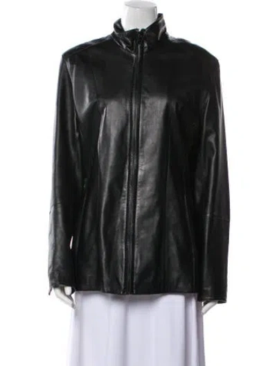 Pre-owned Andrew Marc Leather Jacket In Black