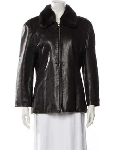 Pre-owned Andrew Marc Leather Jacket In Black