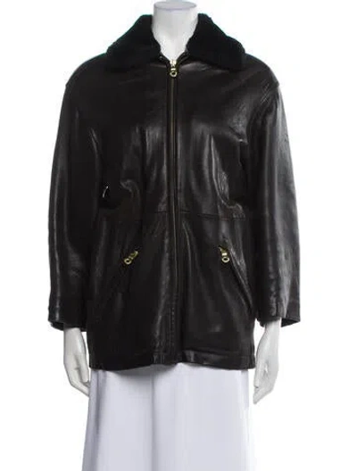 Pre-owned Andrew Marc Leather Jacket In Black