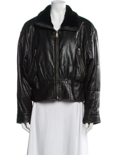 Pre-owned Andrew Marc Leather Jacket In Black