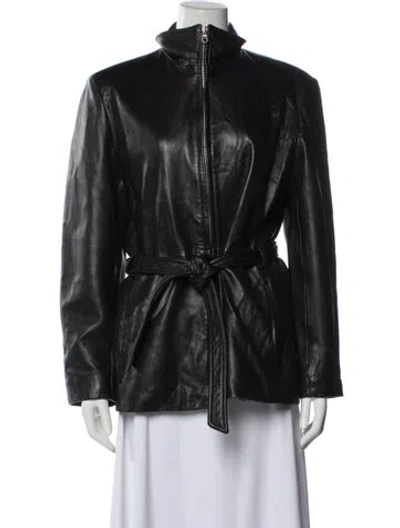 Pre-owned Andrew Marc Leather Jacket In Black