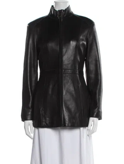Pre-owned Andrew Marc Leather Jacket In Black