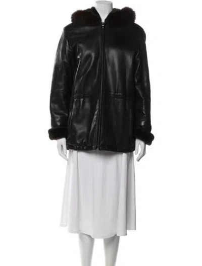 Pre-owned Andrew Marc Leather Jacket In Black