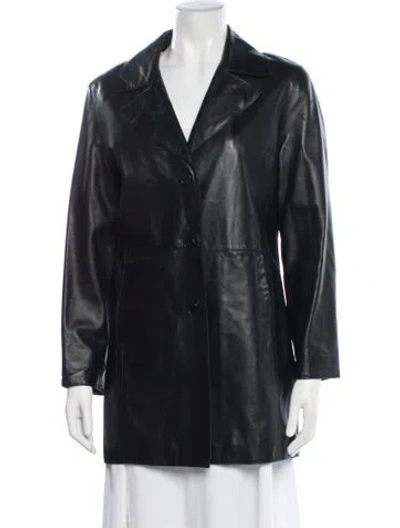 Pre-owned Andrew Marc Leather Jacket In Black