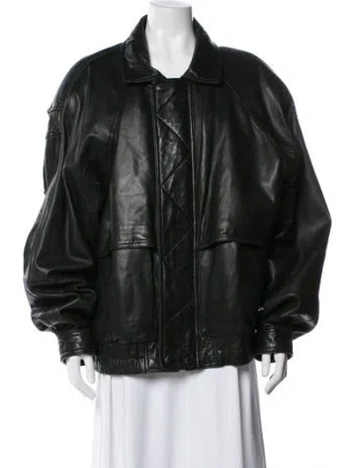 Pre-owned Andrew Marc Leather Jacket In Black