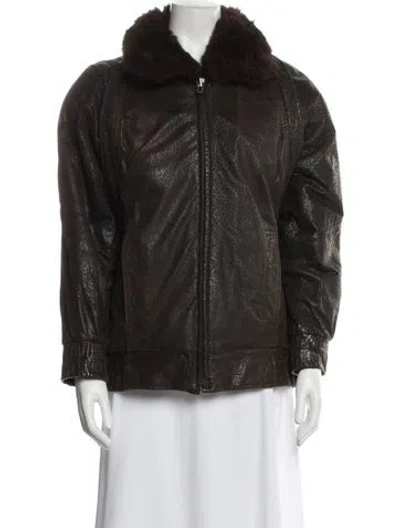 Pre-owned Andrew Marc Leather Jacket In Brown