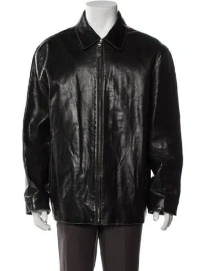 Pre-owned Andrew Marc Leather Jacket In Brown