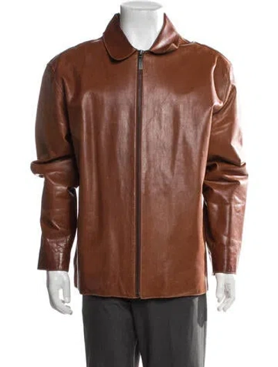 Pre-owned Andrew Marc Leather Jacket In Brown