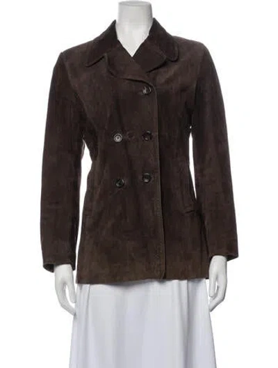 Pre-owned Andrew Marc Leather Jacket In Brown