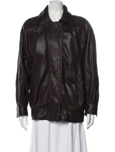 Pre-owned Andrew Marc Leather Jacket In Brown