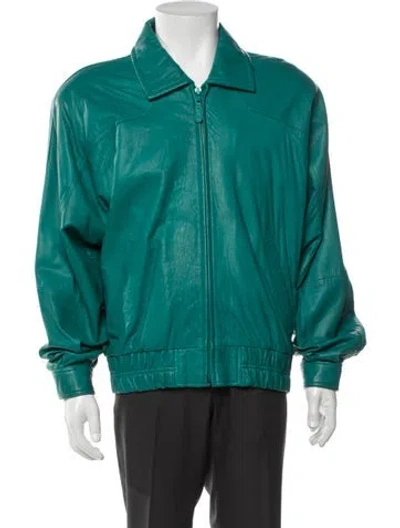 Pre-owned Andrew Marc Leather Jacket In Green