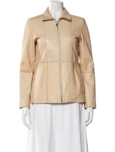 Pre-owned Andrew Marc Leather Jacket In Neutral