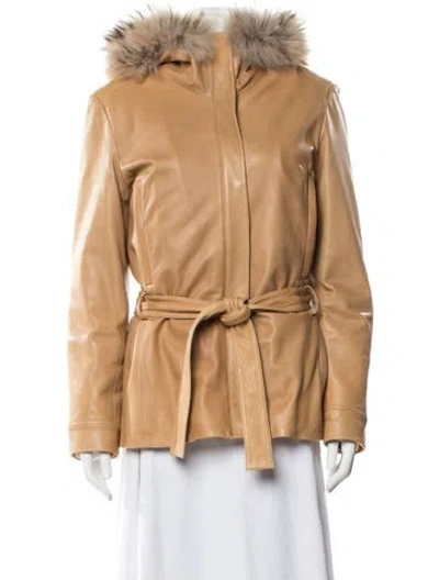 Pre-owned Andrew Marc Leather Jacket In Neutrals