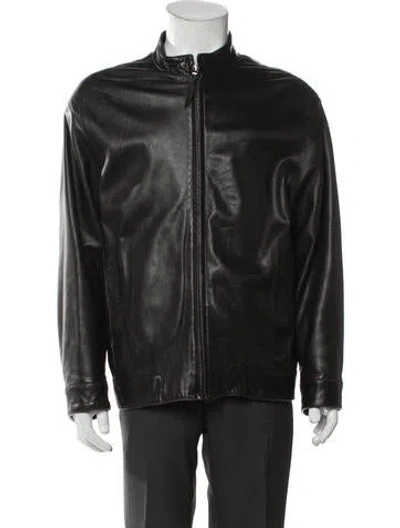 Pre-owned Andrew Marc Leather Moto Jacket In Brown